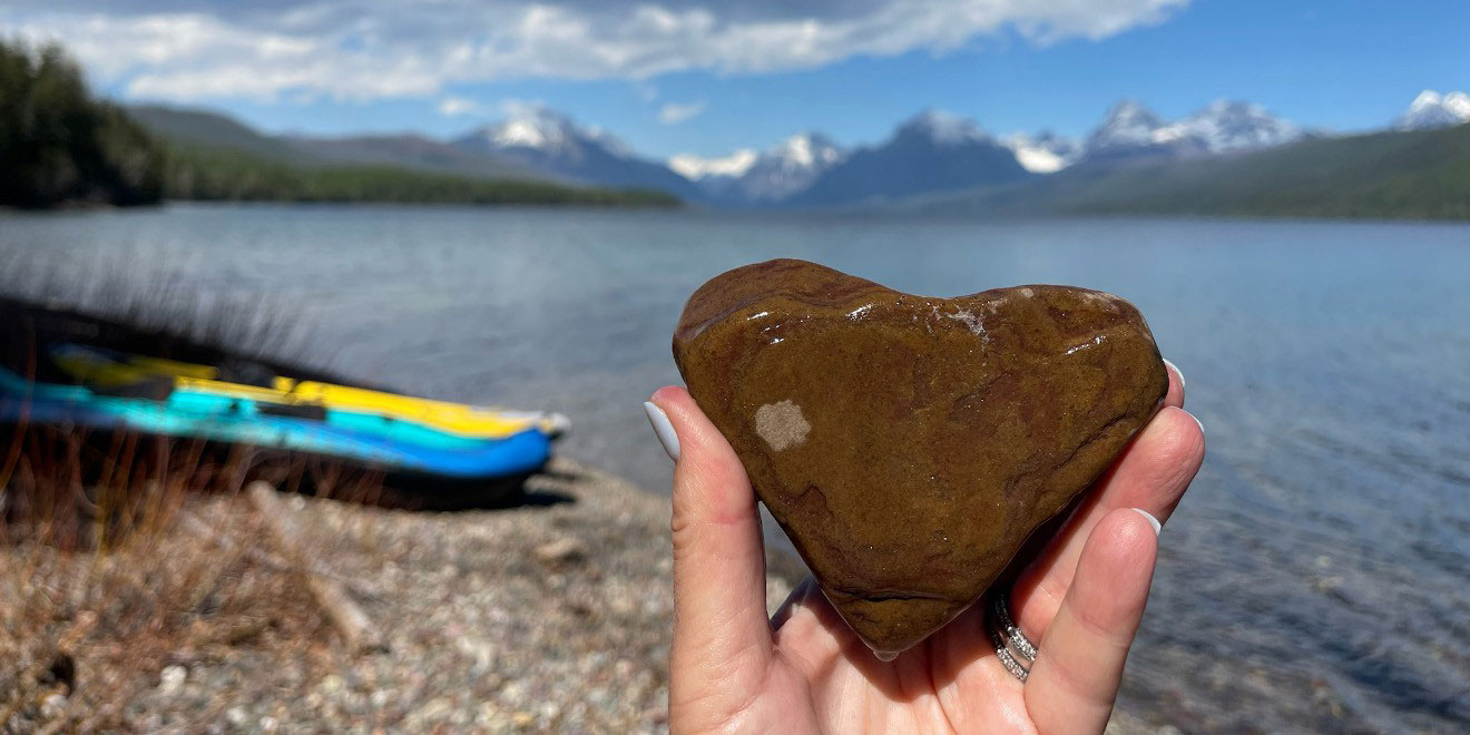 Heart Shaped Rock in Glacier National Park